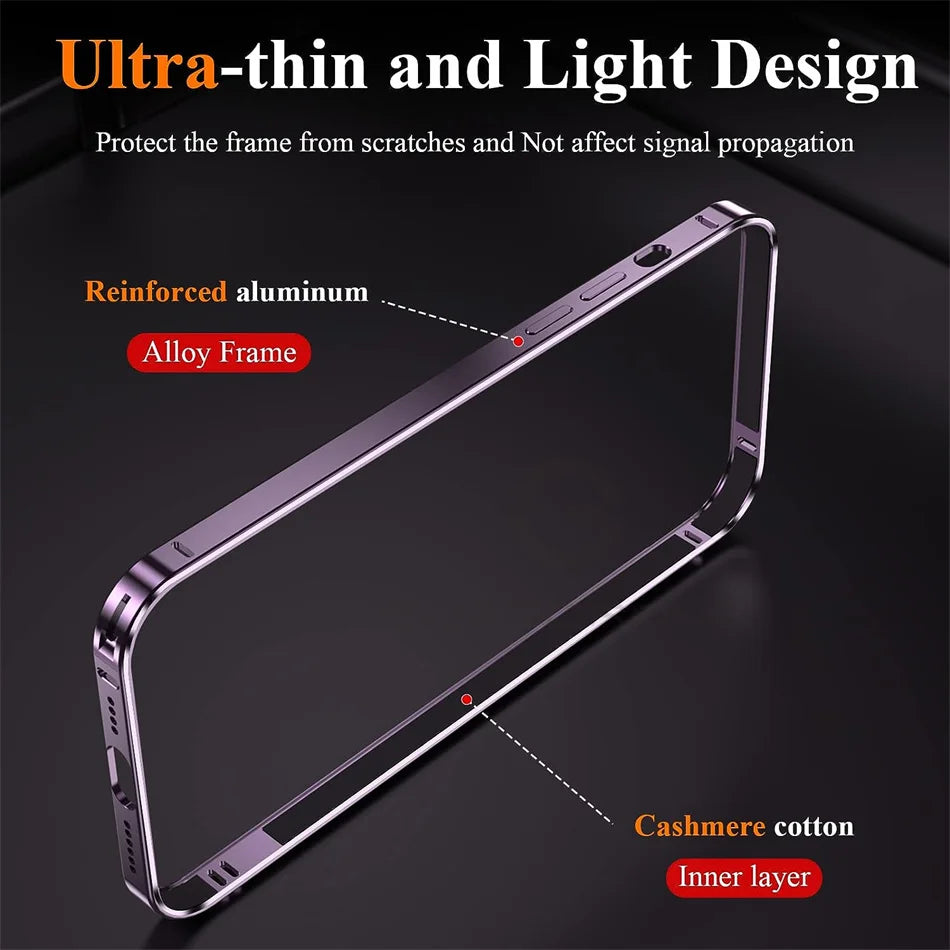 Ultra Thin Aluminum Metal Frame Light Bumper Case | Luxury Alloy Protective Back Acccessories