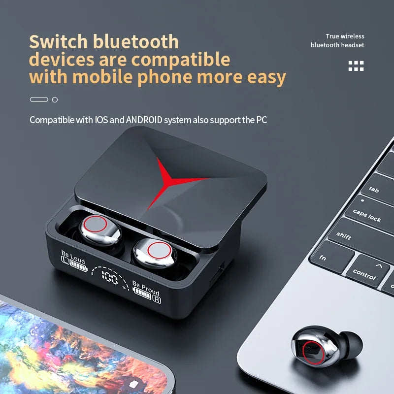 TWS M90 M10 F9 Wireless Headphones Bluetooth 5.3 Touch Control Gaming Earphone Sport Earbuds 9D Hifi Stereo Headsets LED Display