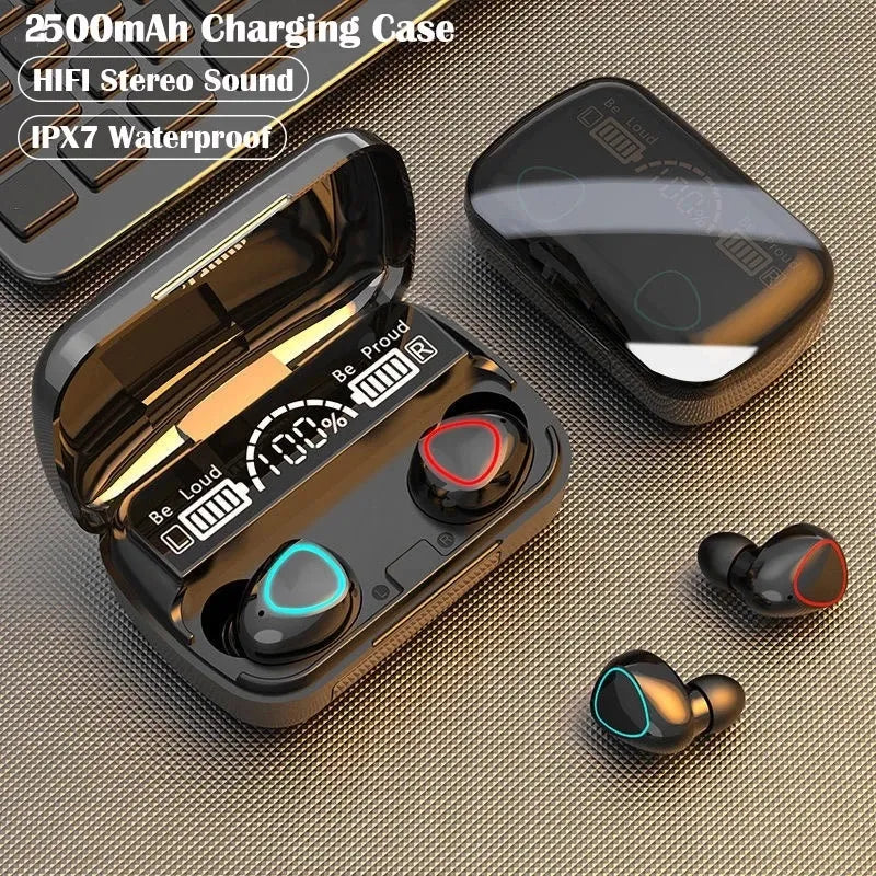 M10 TWS Wireless Earbuds Bluetooth Earphone HiFi Touch Control LED Digital Display Waterproof With Microphone