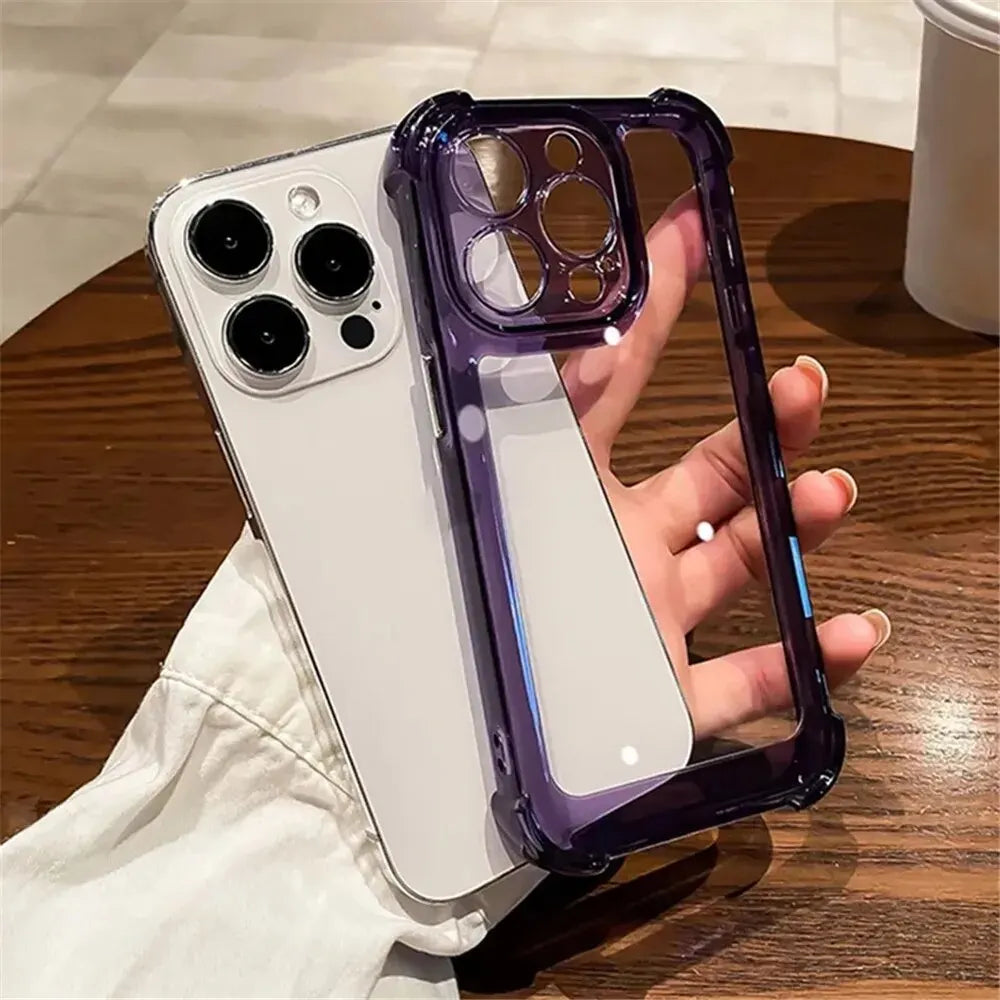 Luxury Anti Drop Space Shell Clear Phone Case For iPhone | Silicone Bumper Transparent Hard Back Cover