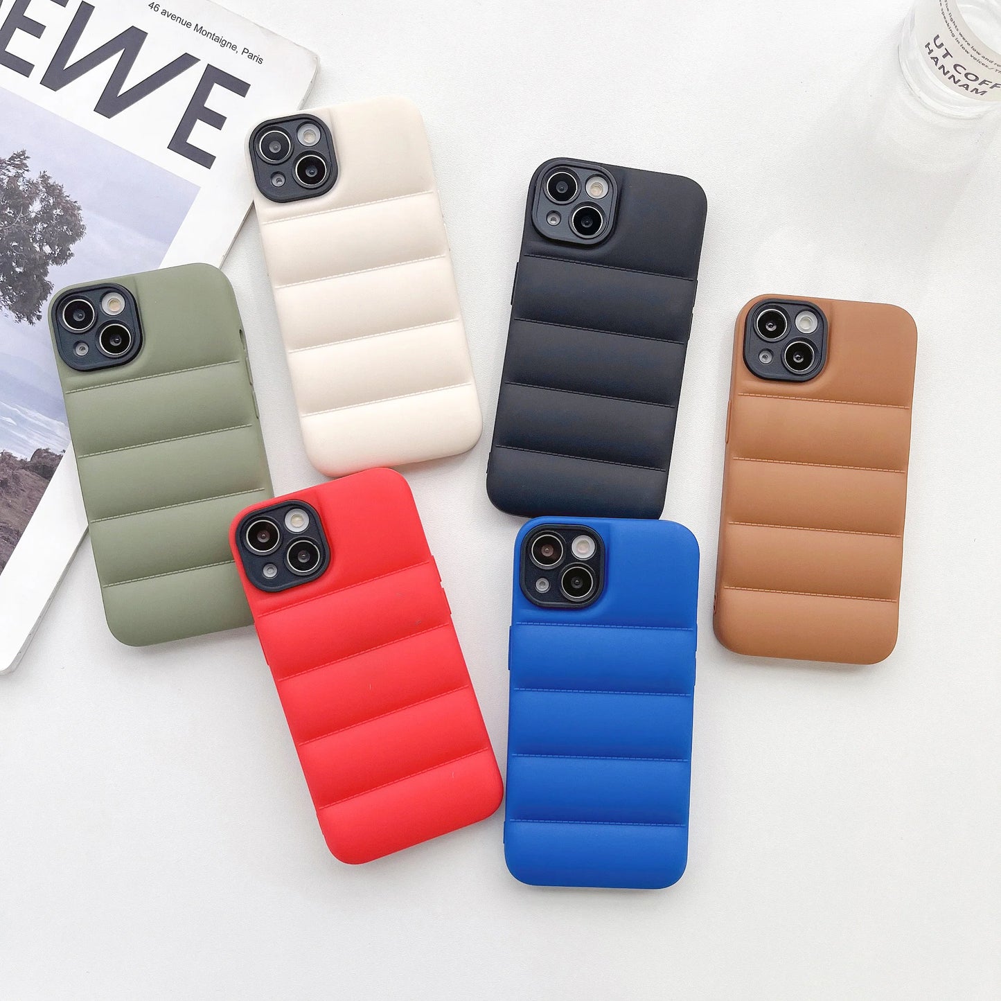 Fashion Brand Down Jacket Phone | Puffer North Shockproof Silicone Cover